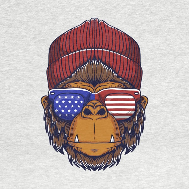 USA Fourth of July Monkey by SLAG_Creative
